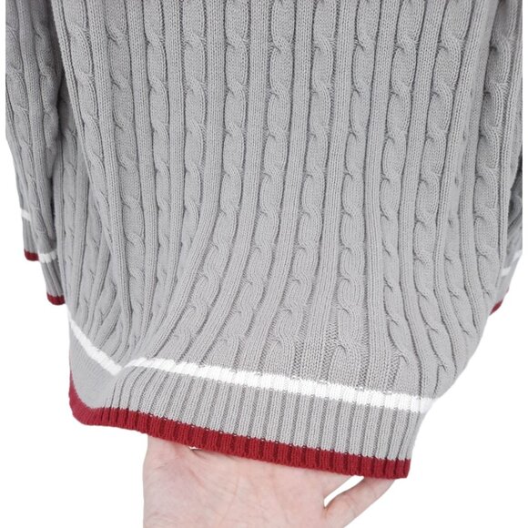 VTG 90s Gitano Gray Fair Isle Foldover Off Shoulder Cable Knit Sweater 26/28 - Picture 2 of 8